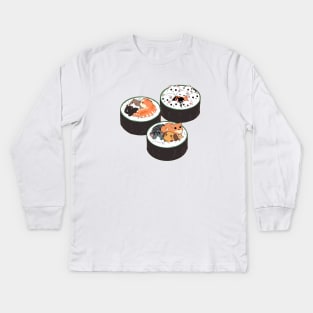 Cute Sushi  Cat Kids Long Sleeve T-Shirt